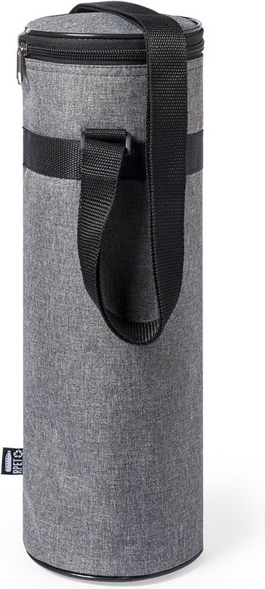 Flessenkoeler - Koeltas fles - Champagnekoeler - Wijnkoeler - Isolatie - Volwassenen - Dames - Heren - 11 x 35 cm - 1,5 liter - Gerecyclede PET flessen - Polyester - Aluminium - grijs van Gusta