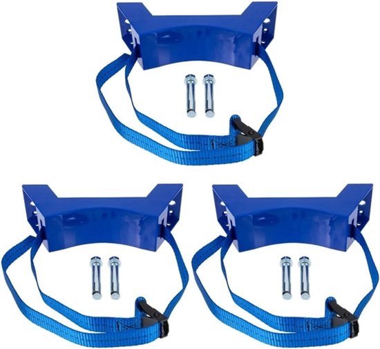 Flessenstandaard - Gasflessenhouder Wandhouder - Veilige Opslag - Wandmontage - 23x23cm - Blauw