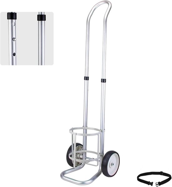 Flessenwagen - Fleshouder Trolley - Veilig Vervoeren - Verstelbaar In Hoogte - 2-20 Liter - Metaal