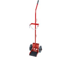 Flessenwagen - Fleshouder Wagen - Flessen Opslaan - Met Veiligheidsketting - 35 x 25 x 13 cm - Rood