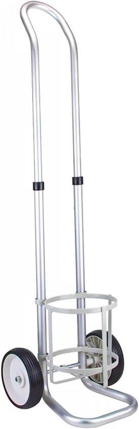 Flessenwagen - Mobiele Trolley - Flessen Vervoeren - In Hoogte Verstelbaar - 105 cm Hoog - Aluminiumkleurig
