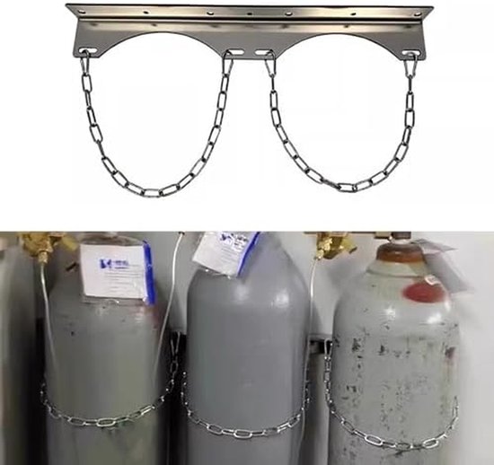 Flessenwagen Staal - Zuurstofhouder - Materiaal Transport - Met Wielen - 8-40 Liter - Zilver