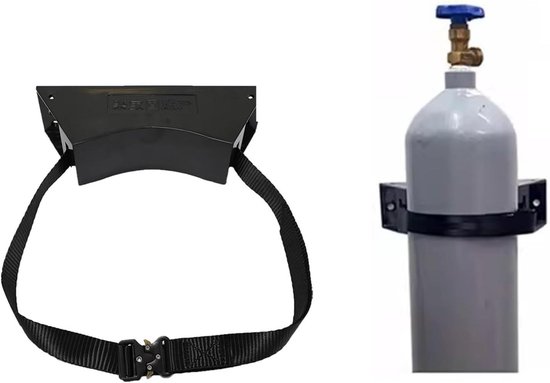 Flessenwagen - Zuurstofhouder - Veilig Transport - Verstelbare Sluiting - 8-40 Liter - Grijs