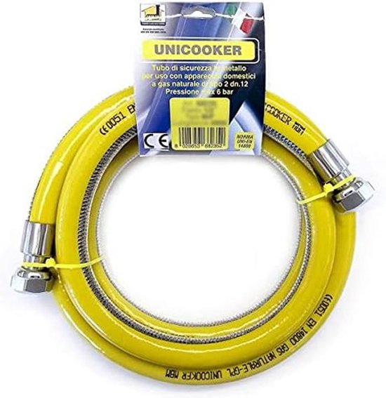 Flexibele Gasslang voor Keuken, 2 Meter, 1/2 Inch, CE EN 14800 Gecertificeerd van Merkloos