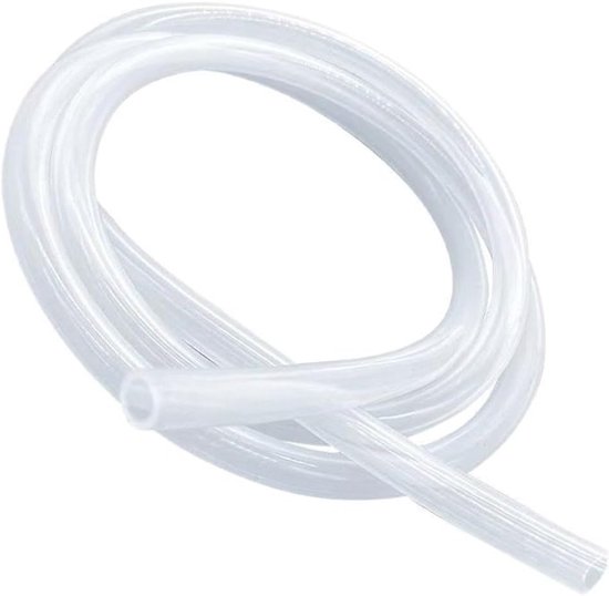 Flexibele siliconen slang van 2 m voor het transporteren van vloeistoffen en gassen, transparant en duurzaam (binnen- en buitendiameter: 8 mm x 10 mm)