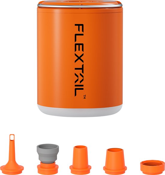 Flextail Gear luchtbed pomp Tiny Pump X2 - Oplaadbare luchtbedpomp - 400LM lantaarn - 3-in-1 - Oranje van Flextail Gear