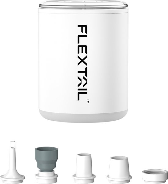 Flextail Gear luchtbed pomp Tiny Pump X2 - Oplaadbare luchtbedpomp - 400LM lantaarn - 3-in-1 - Wit van Flextail Gear