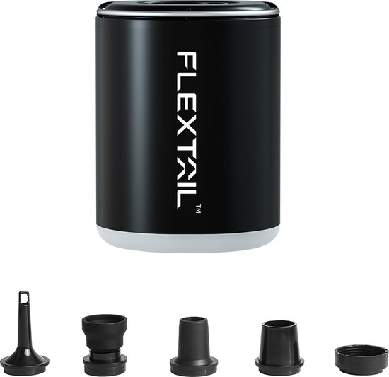 Flextail Gear luchtbed pomp Tiny Pump X2 - Oplaadbare luchtbedpomp - 400LM lantaarn - 3-in-1 - Zwart van Flextail Gear