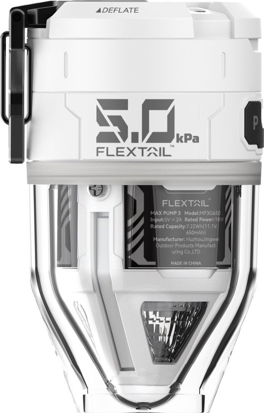 FLEXTAIL MAX PUMP 3 - Hoge snelheid 2-in-1 oplaadbare luchtpomp en zaklamp lichtgewicht kleur ORANJE. van Flextail