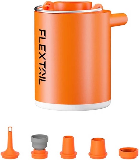 Flextail TINY PUMP X 2024 - 3-in-1 oplaadbare mini-luchtpomp + lamp licht gewicht 65gr kleur Oranje van Flextail