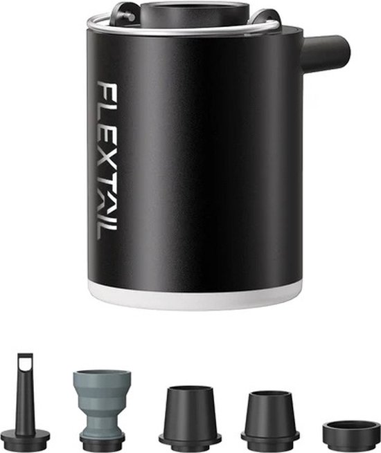 Flextail TINY PUMP X 2024 - 3-in-1 oplaadbare mini-luchtpomp + lamp licht gewicht 65gr kleur Zwart van Flextail