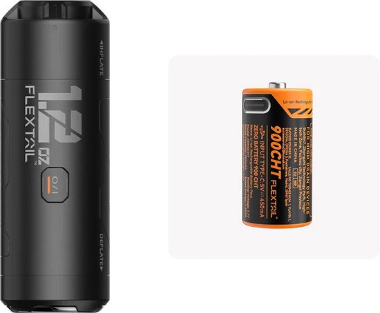 Flextail Zero Pump mini luchtpomp - Inclusief oplaadbare USB-C batterij - Luchtbed pomp - Opblaaspomp - Diverse Opzetstukken + EXTRA BATTERIJ van Flextail