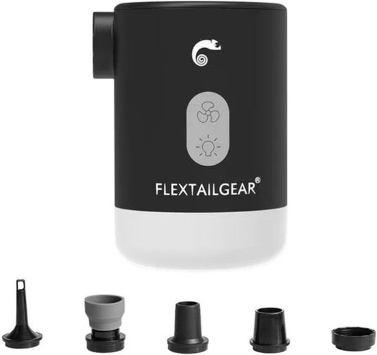 FlextailGear - Max Pump 2 Pro - Mini Luchtpomp - Oplaadbaar - Draagbaar - Zwart - 4-in-1 Luchtpomp, Lantaarn, Powerbank, Vacuümpomp van FlextailGear