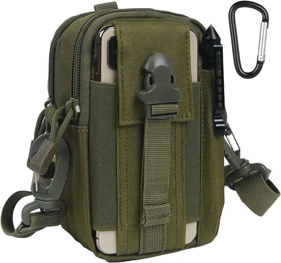 flintronic tactische heuptasjes, universele outdoor heuptas | Molle EDC-zakje + Outdoorhaak | Handige gadget heuptas met mobiele telefoonholster voor sport, wandelen, kamperen, reizen…