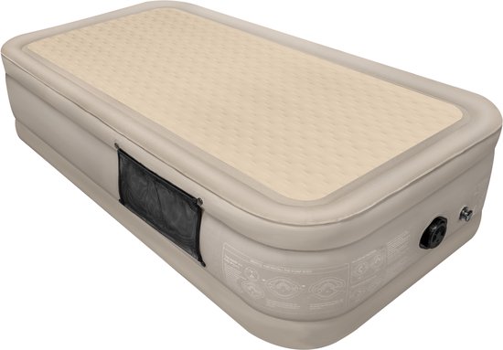 FLOAT 1 Persoons luchtbed - <3 min snel opgeblazen - Inclusief 2 opbergzakken, draagtas en reparatiekit - 191x99x40 cm - Zelfopblazend Twee persoons luchtmatras - Ingebouwde elektrische pomp - Stevig Logeerbed - CloudSpring van FLOAT