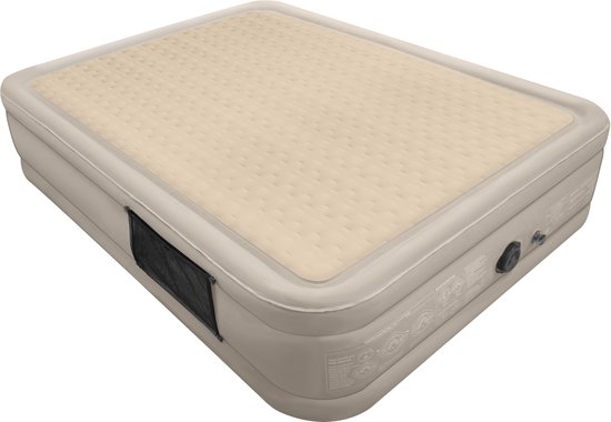 FLOAT 2 Persoons luchtbed - <3 min snel opgeblazen - Inclusief 2 opbergzakken, draagtas en reparatiekit - 203x152x46 cm - Zelfopblazend Twee persoons luchtmatras - Ingebouwde elektrische pomp - Stevig Logeerbed - CloudSpring van FLOAT