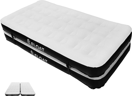 FLOAT Gemina - 3in1 Luchtbed met Elektrische pomp - 190x99x20 cm - Stevig Luchtmatras - Lichtgewicht voor camping - Twee 1 persoons luchtbedden van Merkloos