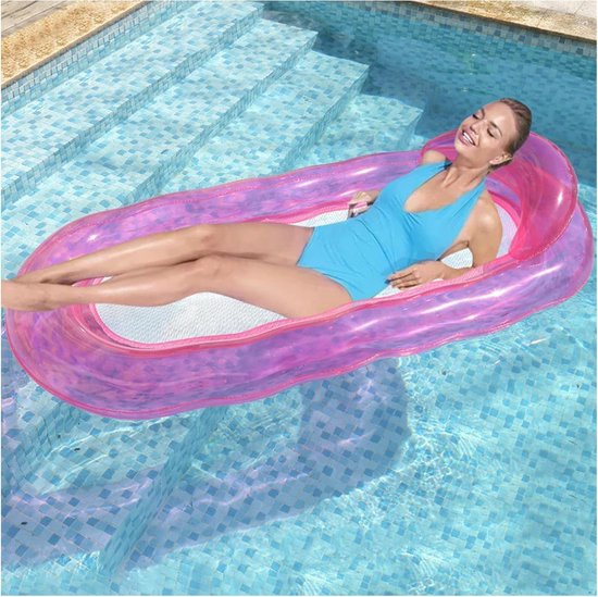 Floating Lounge Chair - Air Mattress Swimming Pool with Net - Hammock Inflatable Water - Pool Float