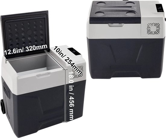 Flolife - Autokoelkast 50L – Draagbare Compressorkoeler – 12/24V & 230V – Stil & Krachtig – Perfect voor Camping & Reizen