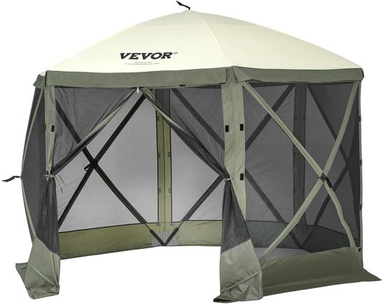 Flolife - Tuinhuisje tent- 6 verwijderbare privacy winddoeken - Mesh-ramen - Opvouwbaar -Waterdicht - 1,83 × 1,83 × 2,10 meter van Merkloos