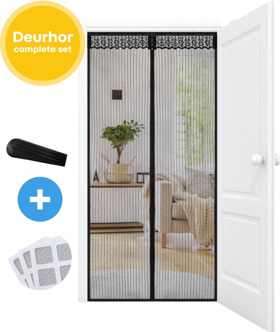 FLOOQ Premium Magnetisch Vliegengordijn 100x210cm - Deurhor - Vliegenhor - Insectenhor Hordeur - Incl. bevestigingsmateriaal van FLO