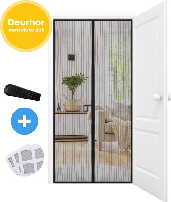 FLOOQ Premium Magnetisch Vliegengordijn Modern 100x210cm - Deurhor - Vliegenhor - Insectenhor Hordeur - Incl. bevestigingsmateriaal van FLO