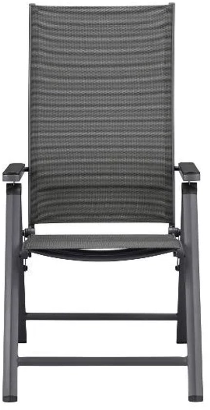 Florabest Houston tuinstoel - Verstelbaar - Zwart/Donker grijs - zithoogte 24 cm van Merkloos