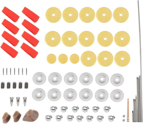 Fluit Reparatie Kit - Muziekonderdelen Set - Onderhoud Instrument - Roestvrij Staal Rubber - 1 Set - Zilver