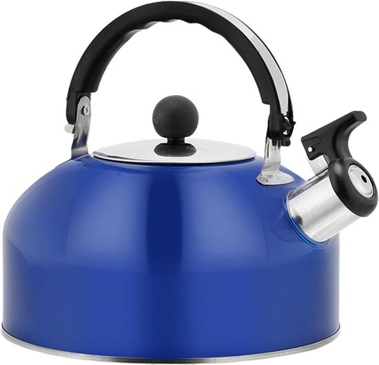Fluitketel Roestvrij Staal - Waterkoker Camping - Water Koken - Functionele Fluittuit - 1.8 Liter - Donkerblauw