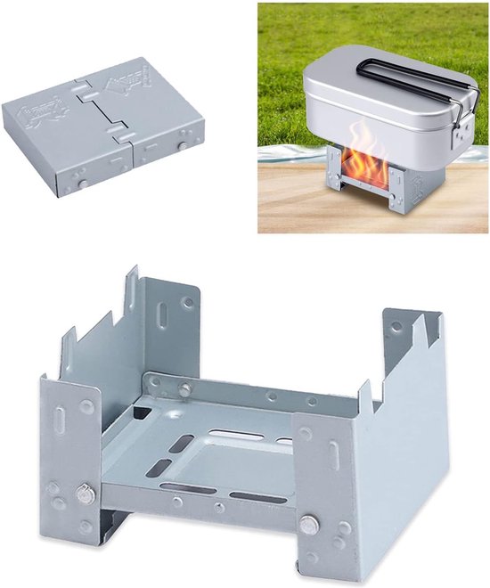Foldable Thickened Solid Alcohol Fuel Camping Stove - Mini Oven for Solo Camping, Hiking, Picnic, BBQ