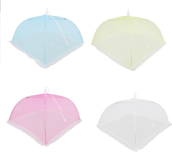 Food Cover / Anti-vliegenkap - Multicolor - Kunststof - 30 x 30 cm - Assorti - Kamperen - Zomer - Ant-insectenkap van Orange85