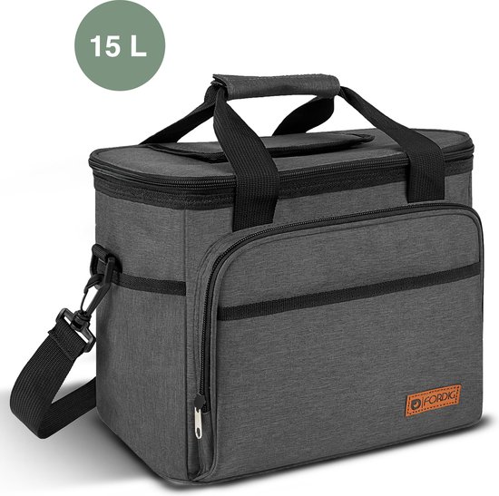 ForDig Koeltas met Easy-Acces Flap 4 laags geïsoleerd - Lunchtas - Opvouwbaar - 15 Liter - Zwart van Ford