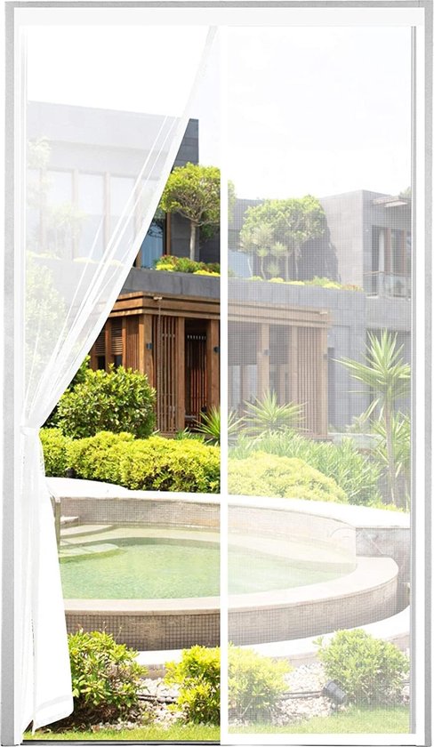 ForDig Vliegengordijn 213x90cm - Glasvezel A-kwaliteit - Luxe Deurhor Magnetisch - Horgordijn – Vliegengordijn – Hordeur - Wit van Ford