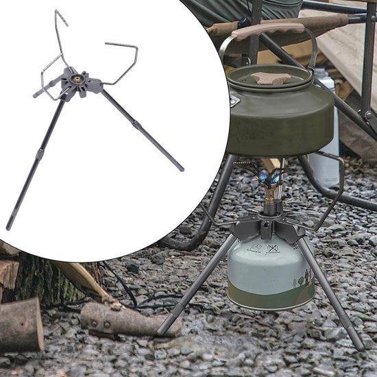 Fornuissteunframe - Kookstandaard Ovenhouder - Outdoor Koken - In Hoogte Verstelbaar - 32.5x37x37 cm - Zilver