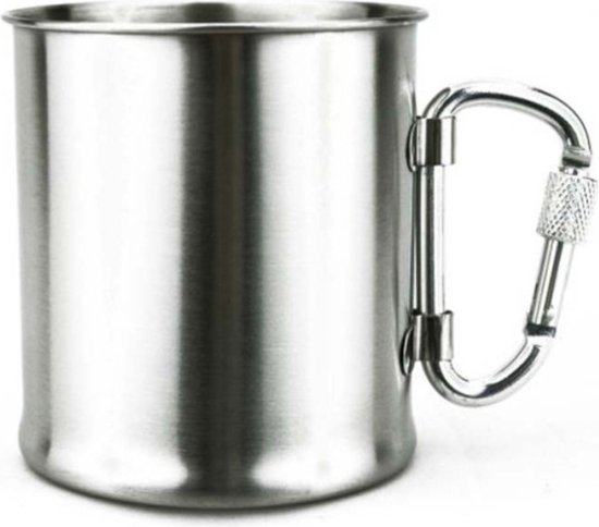 Fosco RVS Mok - Met Karabijnhaak - 300 ml van Fosco