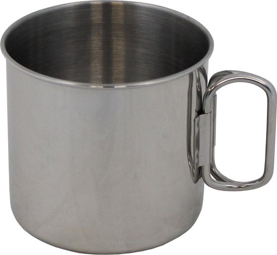 Fox Outdoor - Mok - RVS - inklapbaar handvat - 450 ml - lichtgewicht van Fox