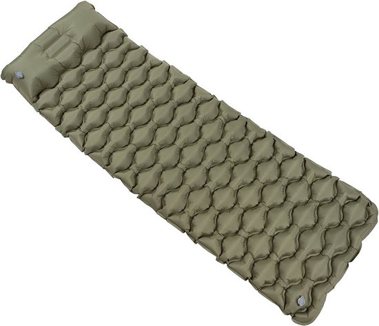 Fox outdoor opblaasbare slaapmat met hoofdkussen, olijfgroen van Fox Outdoor