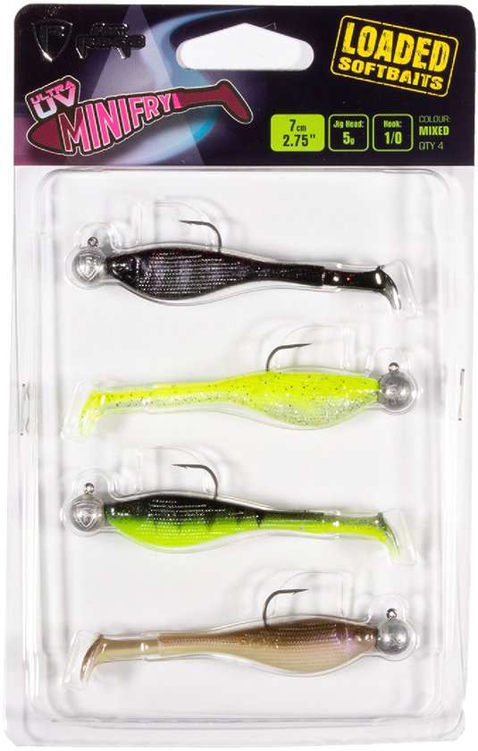 Fox Rage Mini Fry Mixed UV Colours 7cm Loaded 5gr 4st. van Fox