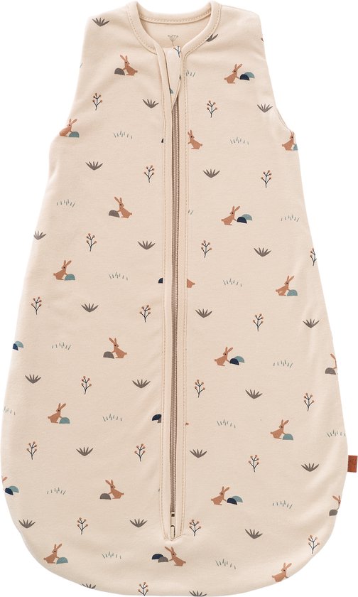 Fresk Cocoon Slaapzak voor Baby's - 0-6M - Inbaker Zomerslaapzak - Biologisch Katoen - TOG 0.7 - Zandkleurig - Rabbit van Merkloos