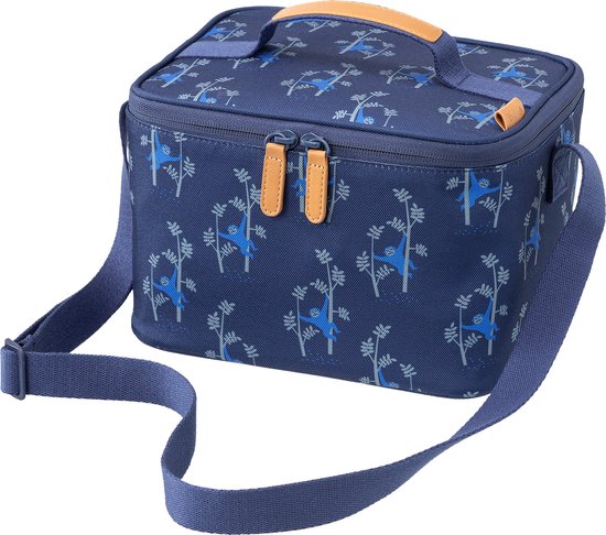 Fresk Grote Koeltas Kind 6.2 L - Lunchtas Jongens - Thermische Lunch Koeltas - Met Bestekvak - Waterafstotende Lunchtas - Blauw - Monkey