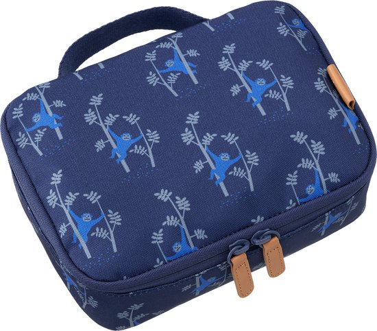 Fresk Kleine Koeltas Kind 2.5 L– Lunchtas Jongens – Thermische Lunch Koeltas - Met Bestekvak - Waterafstotende Lunchtas - Blauw - Monkey