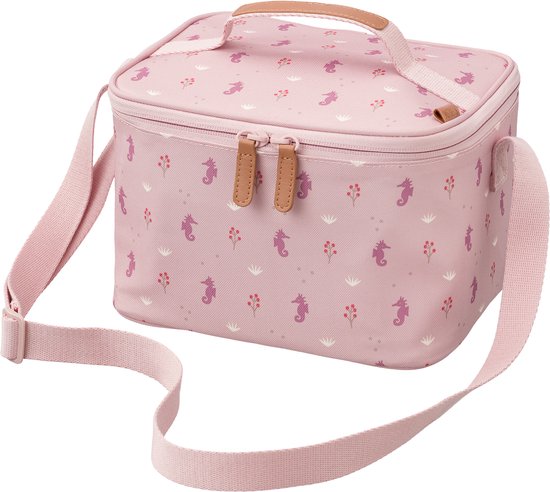Fresk Koeltas - 6.2 L - Koelrugzak met 2 Ritssluitingen - Thermische Lunch Koeltas - Met Bestekvak - Waterafstotende Lunchtas - Roze - Seahorse van Fresk
