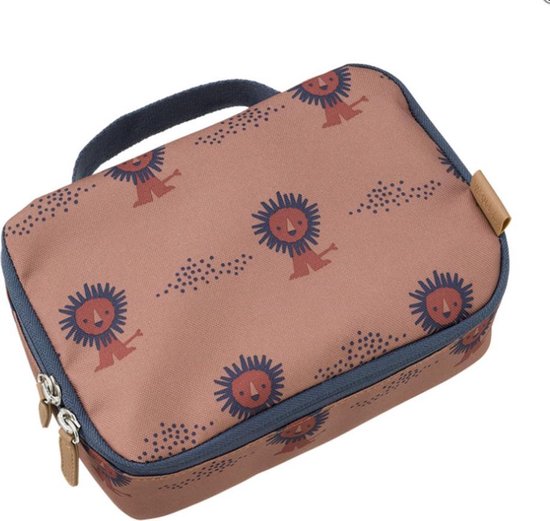 Fresk Koeltas Kind - 2.5 L - Lunchtas Jongen – Thermische Lunch Koeltas - Met Bestekvak - Lunchtas - Bruin - Lion van Fresk