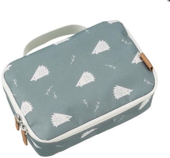Fresk Koeltas Kind – 2.5 L – Lunchtas Jongen – Thermische Lunch Koeltas – Met Bestekvak – Waterafstotende Lunchtas – Groen - Hedgehog van Fresk