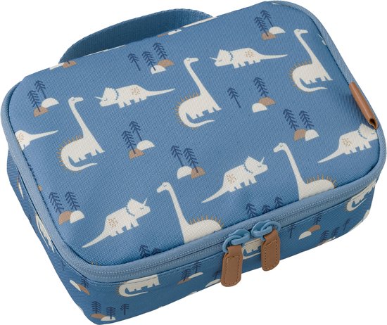 Fresk Koeltas Kind - 2.5 L - Lunchtas Jongen – Thermische Lunch Koeltas voor school - Met Bestekvak - Waterafstotend - Blauw - Dino van Fresk
