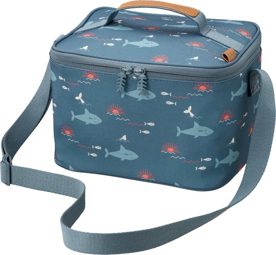 Fresk Koeltas Kind – 6.2 L – Lunchtas Jongen – Thermische Lunch Koeltas voor school – Met Bestekvak – Waterafstotend – Blauw - Shark van Merkloos