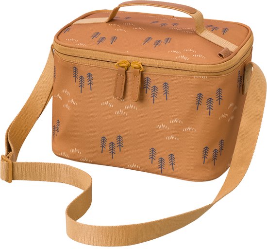Fresk Koeltas Kind - 6.2 L - Lunchtas Kids – Thermische Lunch Koeltas - Met Bestekvak - Waterafstotende Lunchtas - Okergeel - Woods Spruce Yellow van Fresk