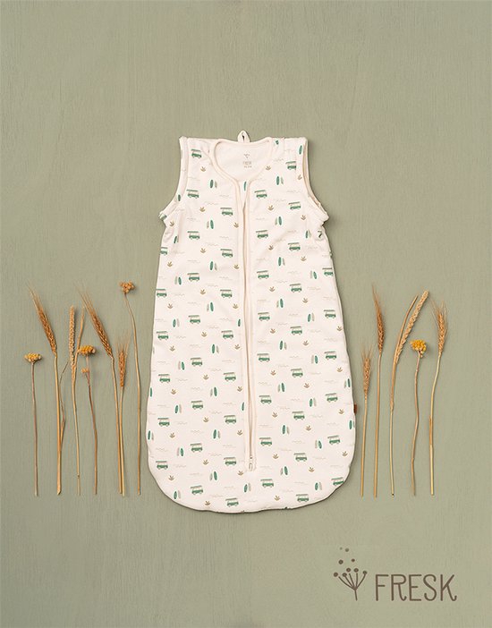 Fresk Slaapzak Baby Winter – Afritsbare Mouwen - Interlock met Lichte Voering - Biologisch Katoen - Zacht en Ademend - TOG 2.8 - Ecru - Surf Boy van Merkloos