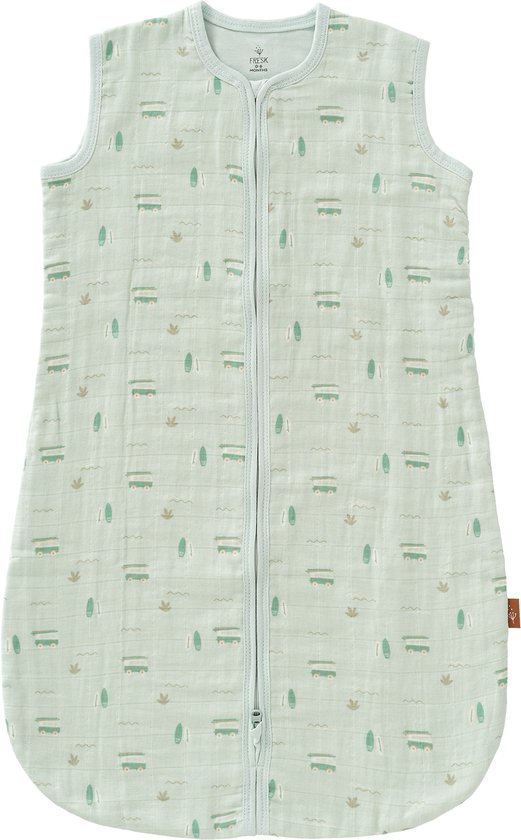 Fresk Zomerslaapzak 18-36 m – Mousseline Zomerslaapzak – 1.1 TOG – Slaapdeken - Groen - Surf Boy van Merkloos