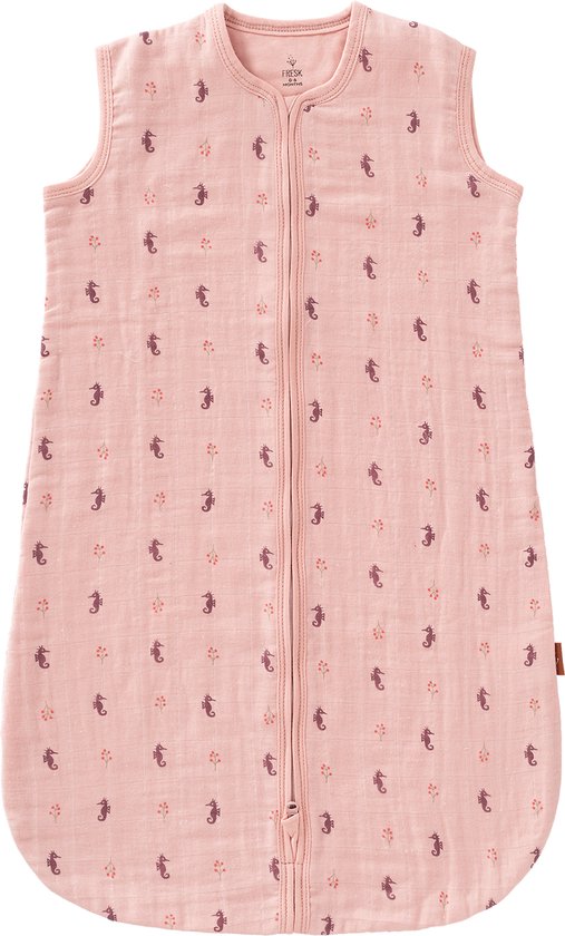 Fresk Zomerslaapzak 18-36 m – Mousseline Zomerslaapzak – 1.1 TOG – Slaapdeken - Roze - Seahorse